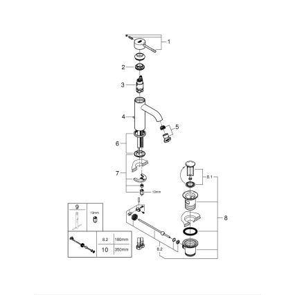 GROHE 23589GL1 - Izlietnes jaucējkrāns ESSENCE DN 15 zelta