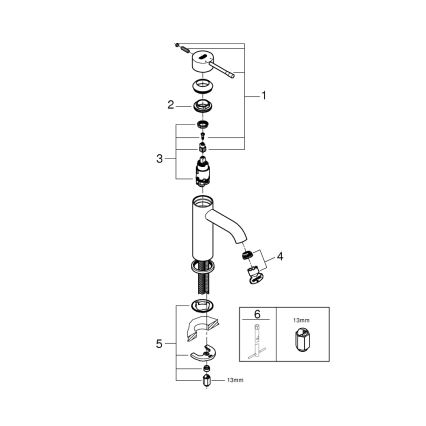 GROHE 23590AL1 - izlietnes jaucējkrāns ESSENCE, S izmērs, grafīts