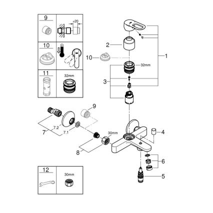 GROHE 23603000 - Vannas jaucējkrāns BAULOOP DN 15 spīdīgs hroms