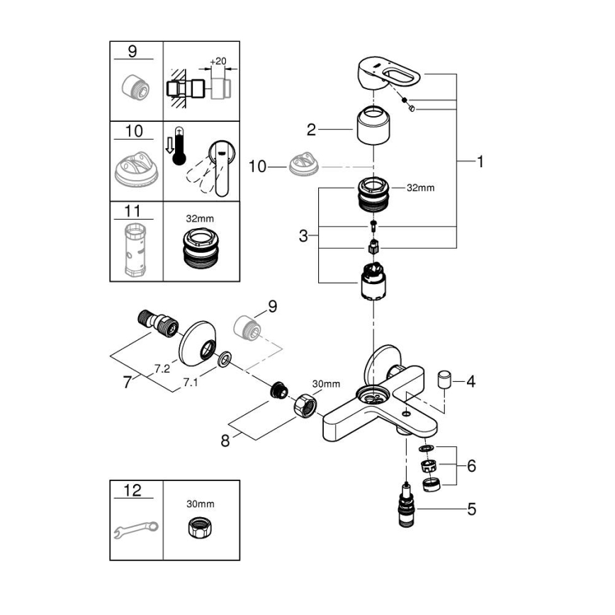 GROHE 23603000 - Vannas jaucējkrāns BAULOOP DN 15 spīdīgs hroms