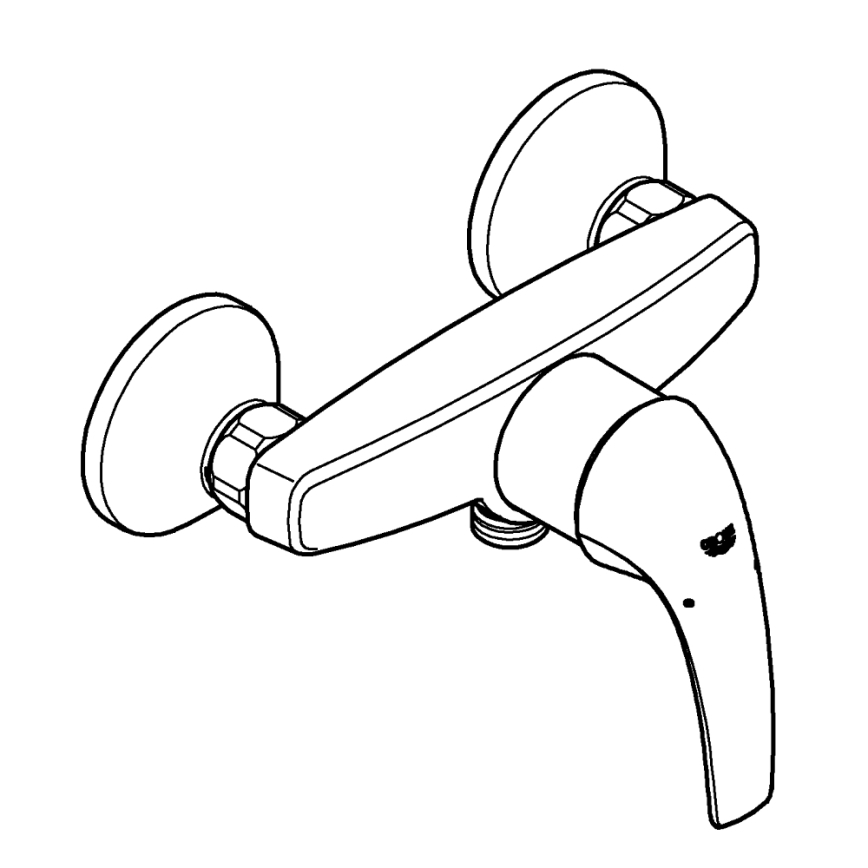 GROHE 23631000 - Dušas jaucējkrāns BAUCURVE 150 mm spīdīgs hroms