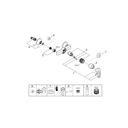 GROHE 23634000 - Dušas jaucējkrāns BAULOOP DN 15, glancēts hroms
