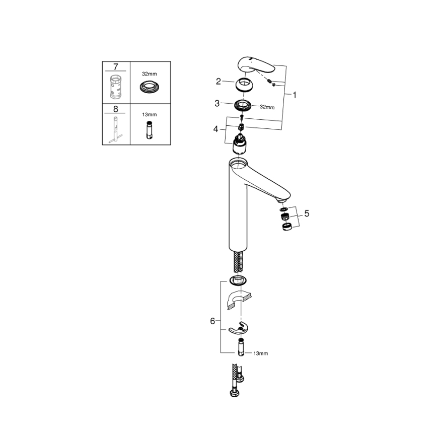 GROHE 23719003 - Izlietnes jaucējkrāns EUROSTYLE XL spīdīgs hroms