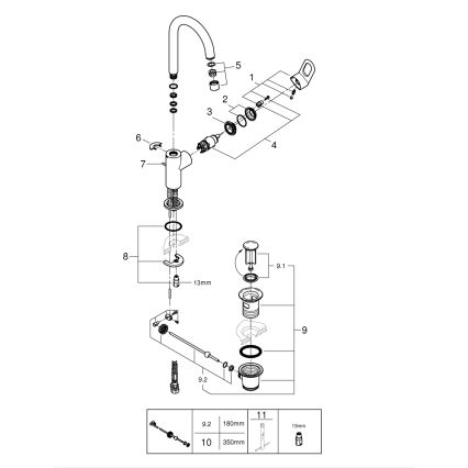 GROHE 23763000 - Izlietnes jaucējkrāns BAULOOP, izmērs L, spīdīgs hroms