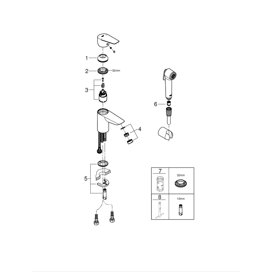 GROHE 23773001 - Izlietnes jaucējkrāns START EDGE, izmērs S, spīdīgs hroms