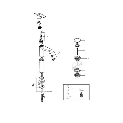 GROHE 23777001 - Izlietnes jaucējkrāns START EDGE, XL izmērs, spīdīgs hroms