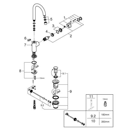 GROHE 23783000 - izlietnes jaucējkrāns START CLASSIC, 311 mm, spīdīgs hroms