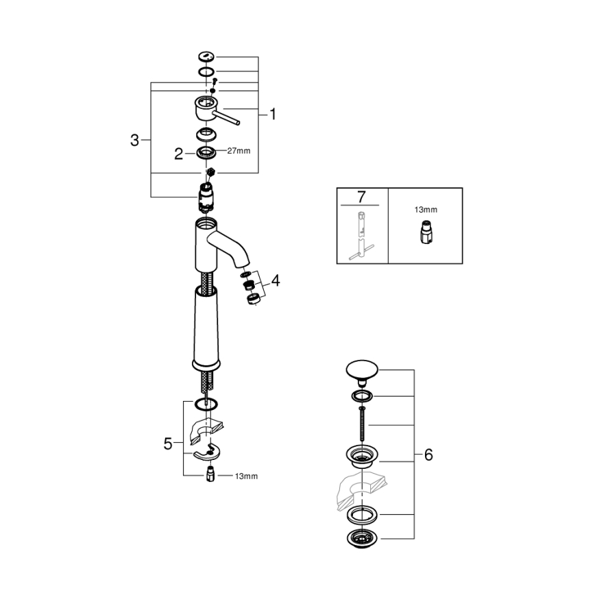 GROHE 23784000 - Izlietnes jaucējkrāns START CLASSIC 357 mm spīdīgs hroms