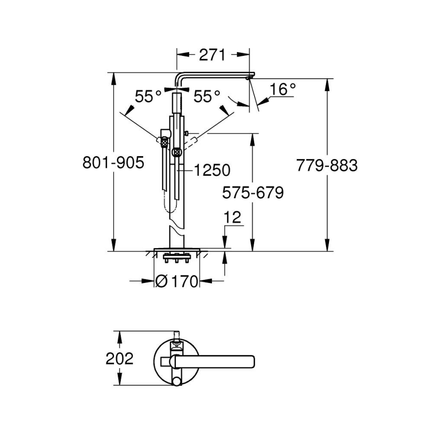 GROHE 23792001 - Vannas jaucējkrāns LINEARE 271 mm spīdīgs hroms