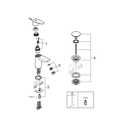 GROHE 23898001 - Izlietnes jaucējkrāns START EDGE spīdīgs hroms