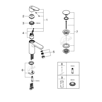 GROHE 23928000 - Izlietnes jaucējkrāns DN 15, izmērs M, spīdīgs hroms