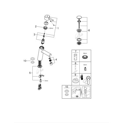 GROHE 23932001 - Izlietnes jaucējkrāns EUROSMART, izmērs M, spīdīgs hroms