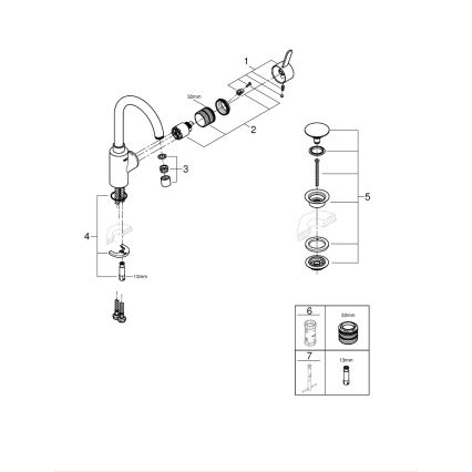 GROHE 23933001 - Izlietnes jaucējkrāns EUROSMART COSMOPOLITAN, L izmērs, hroma apdare