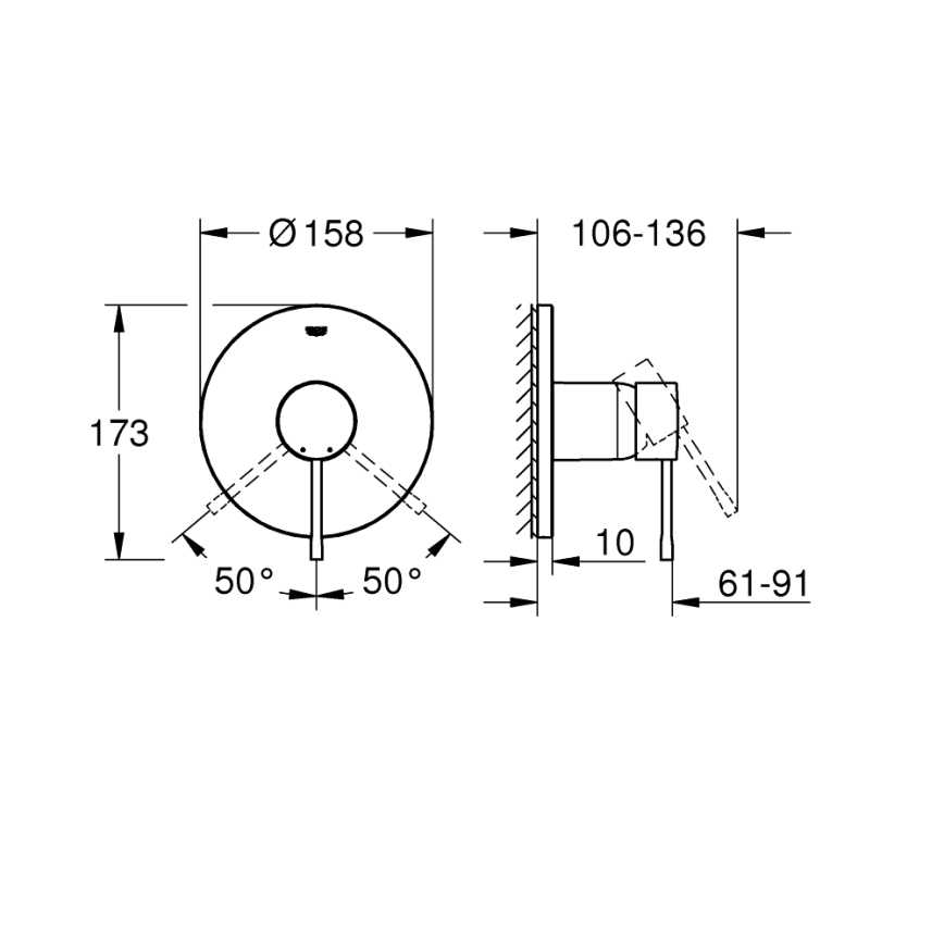GROHE 24057GN1 - ESSENCE dušas jaucējkrāns ar birstētu zelta apdari