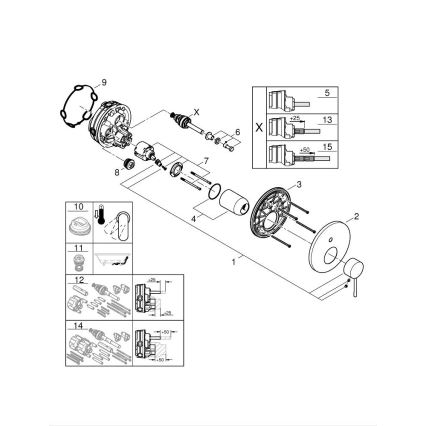 GROHE 24058DL1 - ESSENCE jaucējkrāns ar divu virzienu pārslēdzēju, miedzēts
