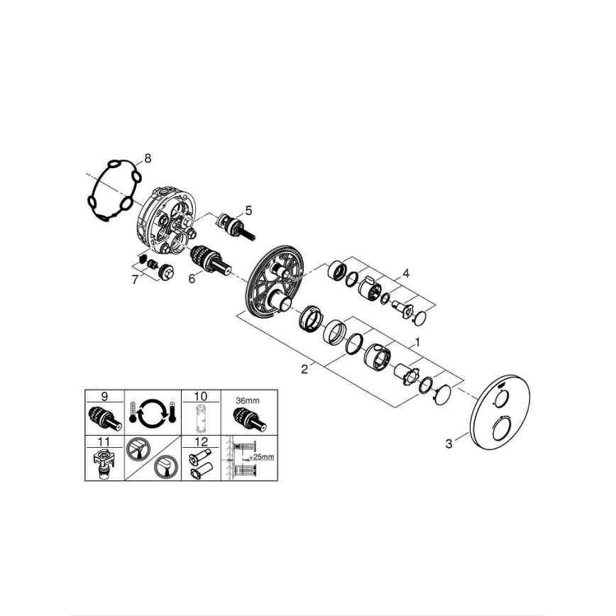 GROHE 24075000 - Termostatiskais jaucējkrāns GROHTHERM spīdīgs hroms