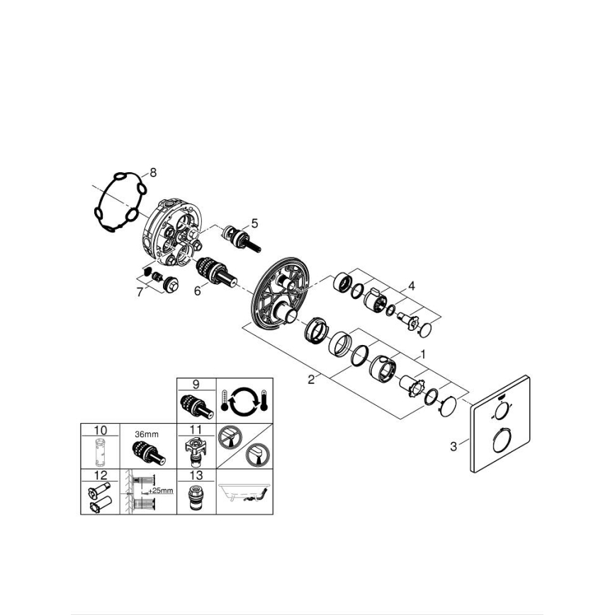 GROHE 24080000 - Termostatiskais vannas jaucējkrāns GROHTHERM spīdīgs hroms