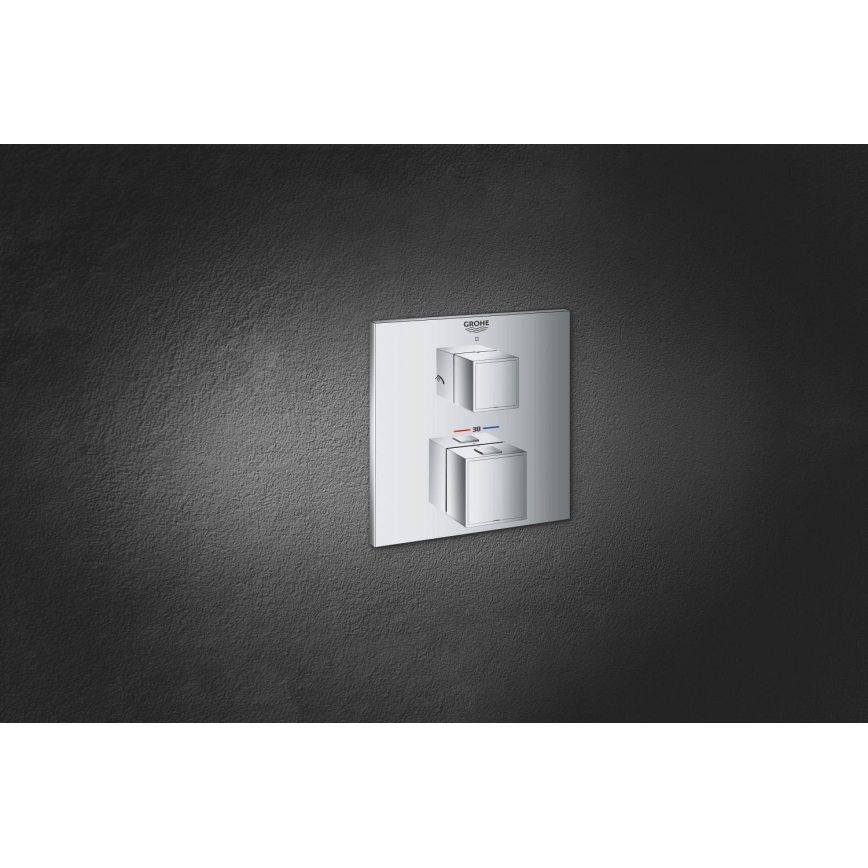 GROHE 24154000 - Termostatiskais jaucējkrāns GROHTHERM CUBE, spīdīgs hroms