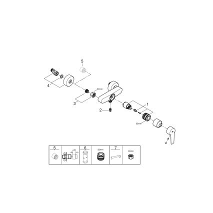 GROHE 24208002 - START sienas dušas jaucējkrāns DN 15, spīdīgs hroms