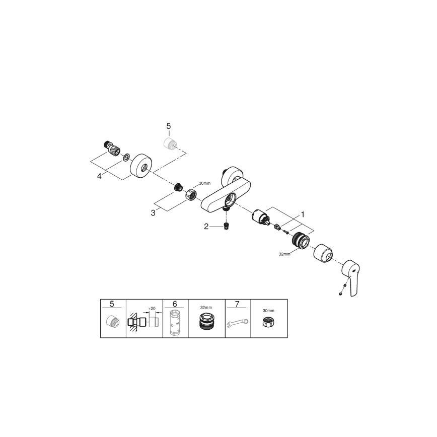 GROHE 242082432 - Dušas jaucējkrāns START DN 15 melns