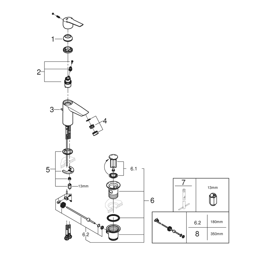GROHE 24209002 - Izlietnes jaucējkrāns START DN 15, spīdīgs hroms