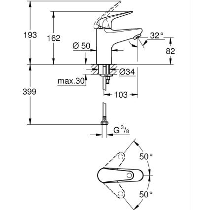 GROHE 24317001 - Izlietnes jaucējkrāns SWIFT 162 mm, spīdīgs hroms