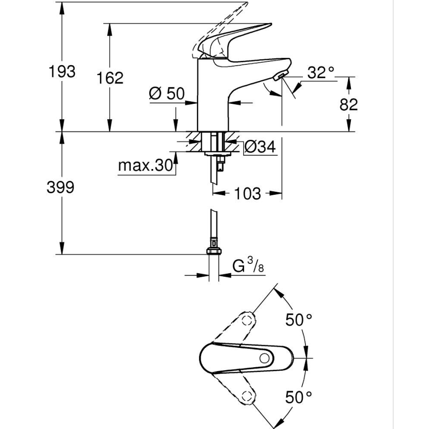GROHE 24317001 - Izlietnes jaucējkrāns SWIFT 162 mm, spīdīgs hroms
