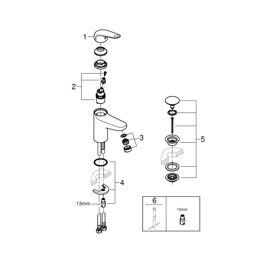 GROHE 24318001 - Izlietnes jaucējkrāns SWIFT 162 mm ar spīdīgu hroma apdari