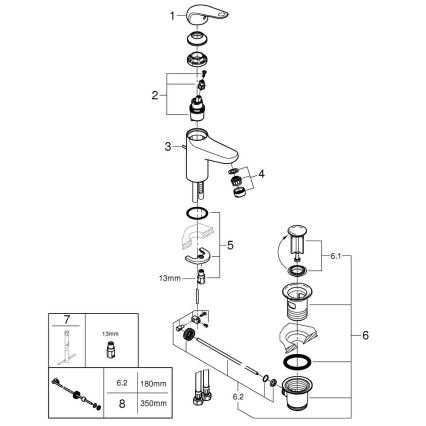 GROHE 24325001 - Izlietnes jaucējkrāns SWIFT DN 15, izmērs M, spīdīgs hroms