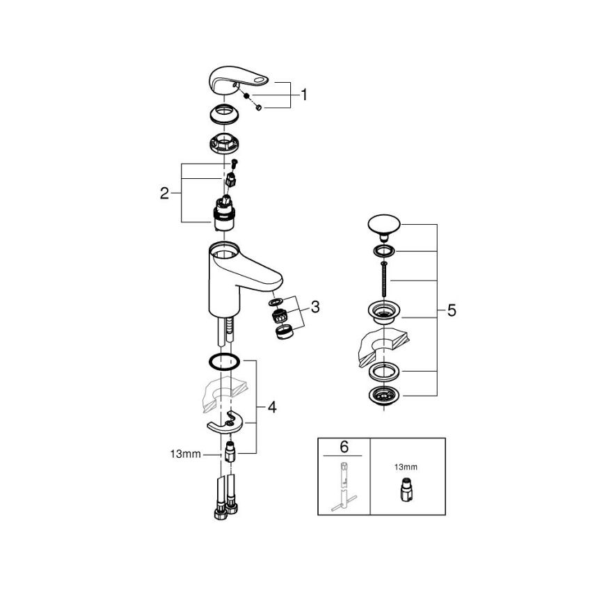 GROHE 24326001 - Izlietnes jaucējkrāns SWIFT DN 15, izmērs M, spīdīgs hroms