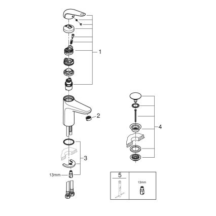 GROHE 24327001 - SWIFT izlietnes jaucējkrāns, M izmērs, glancēts hroms