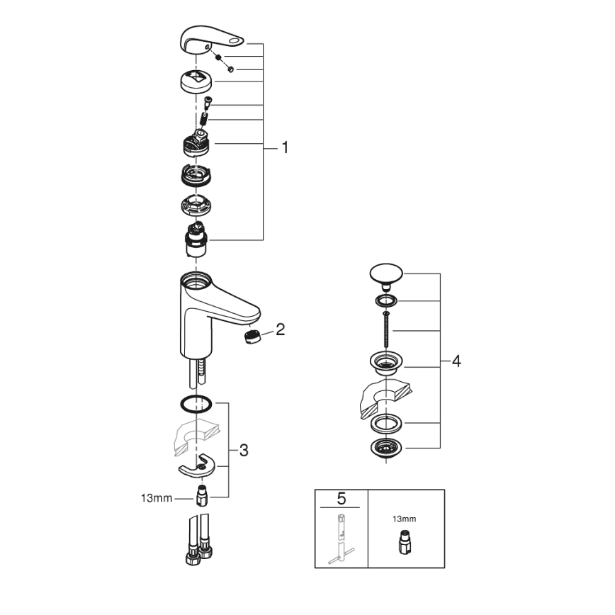 GROHE 24327001 - SWIFT izlietnes jaucējkrāns, M izmērs, glancēts hroms