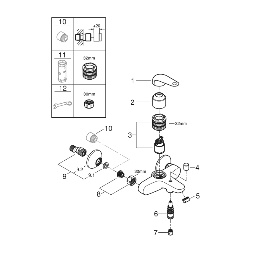 GROHE 24335001 - Vannas jaucējkrāns DN 15 spīdīgs hroms