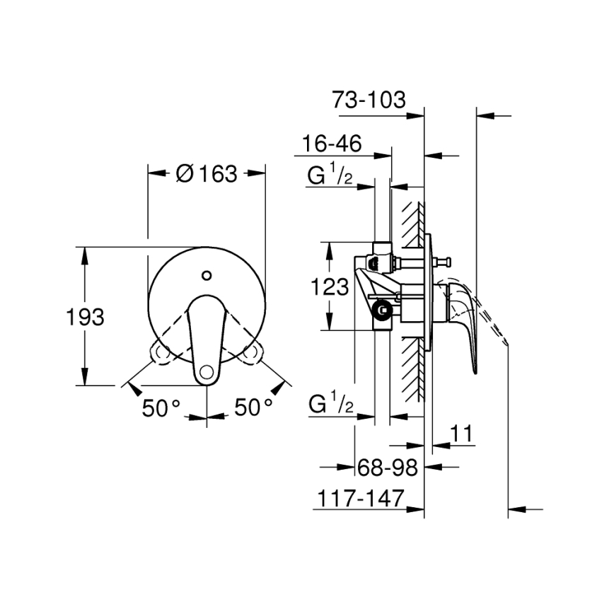 GROHE 24336001 - Vannas jaucējkrāns SWIFT DN 15, spīdīgs hroms