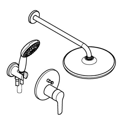 GROHE 25292000 - Iebūvējamā dušas sistēma START VITALIO START 250, hromēta