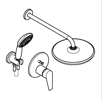 GROHE 25293000 - Dušas komplekts START EDGE 250 mm spīdīgs hroms
