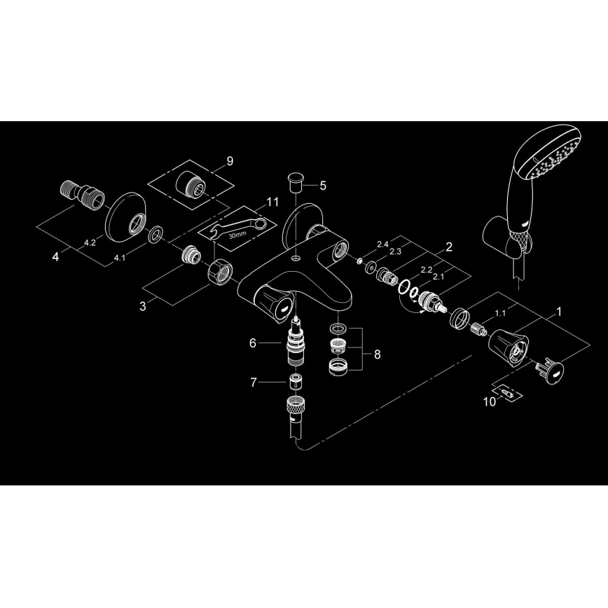 GROHE 2546010A - Vannas jaucējkrāns COSTA L DN 15 spīdīgs hroms