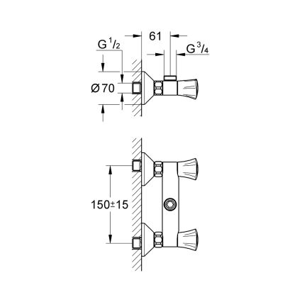 GROHE 26009001 - Dušas jaucējkrāns COSTA L DN 15 spīdīgs hroms
