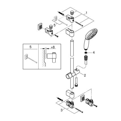 GROHE 26032001 - Dušas komplekts VITALIO START 110 600 mm spīdīgs hroms