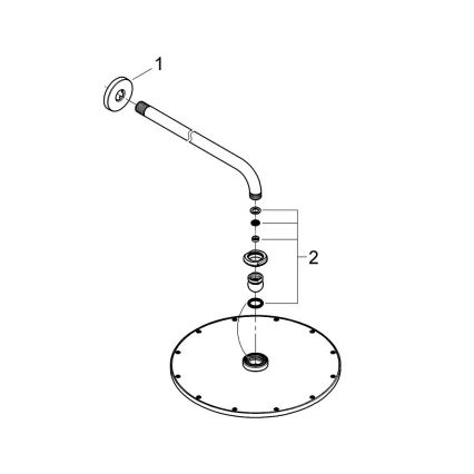 GROHE 26066AL0 - Dušas galva RAINSHOWER COSMOPOLITAN 310 380 mm grafīta