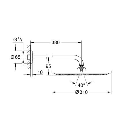 GROHE 26066GN0 - Dušas galva RAINSHOWER COSMOPOLITAN 310 380 mm zelta