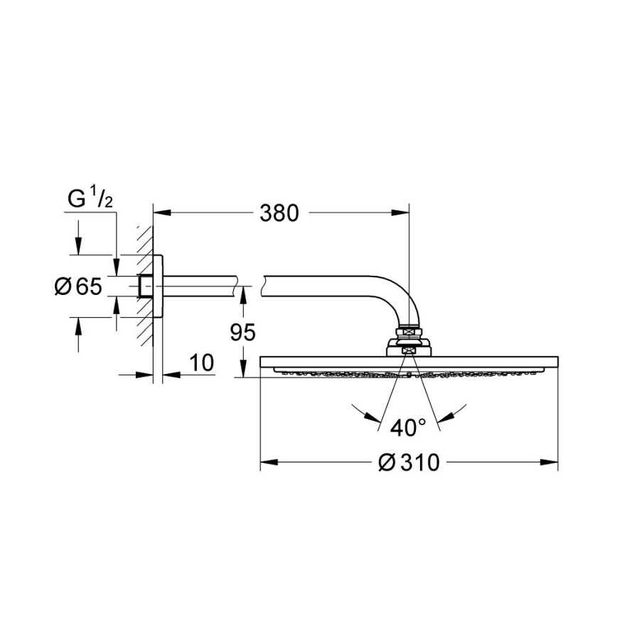 GROHE 26066GN0 - Dušas galva RAINSHOWER COSMOPOLITAN 310 380 mm zelta