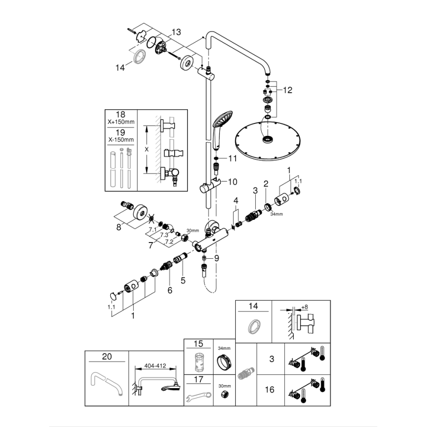 GROHE 26075DL0 - Dušas sistēma EUPHORIA SYSTEM 310 bronzas krāsā