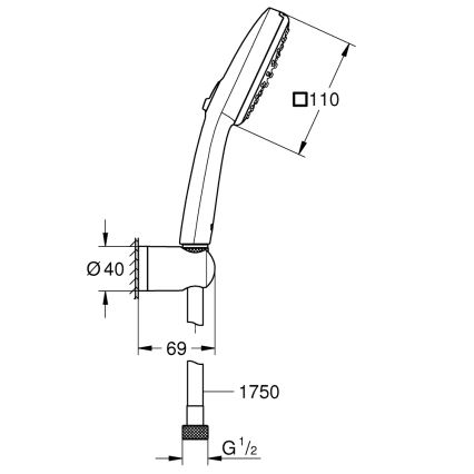 GROHE 26399001 - Dušas komplekts VITALIO COMFORT 110, spīdīgs hroms