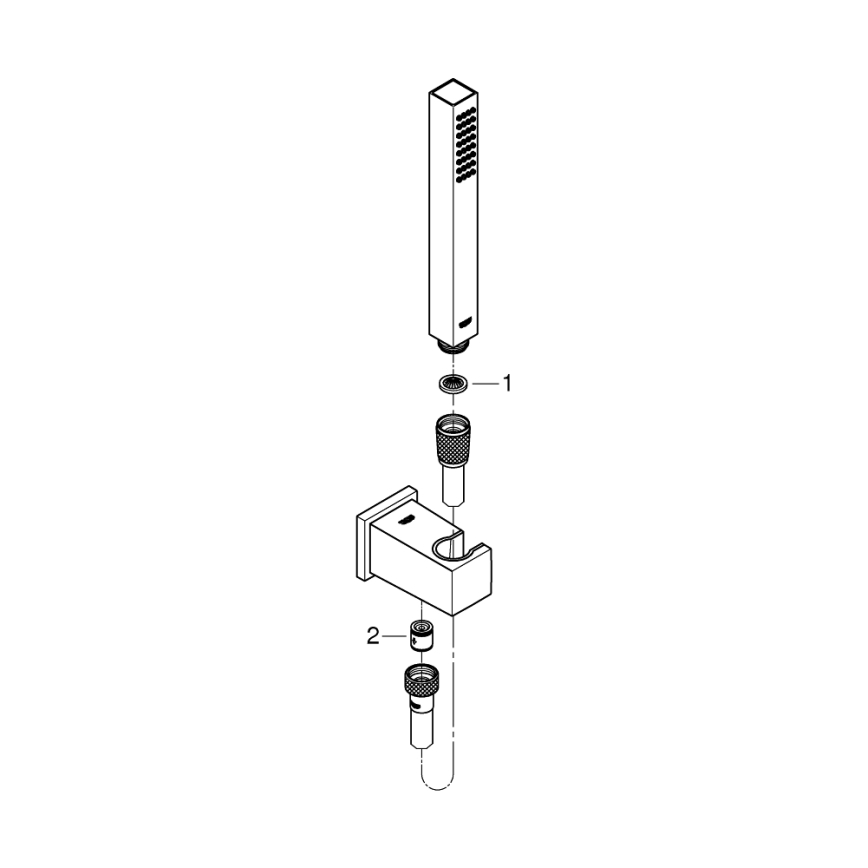 GROHE 26405000 - Komplekts ar sienas stiprinājumu EUPHORIA CUBE STICK 1250 mm glancēts hroms