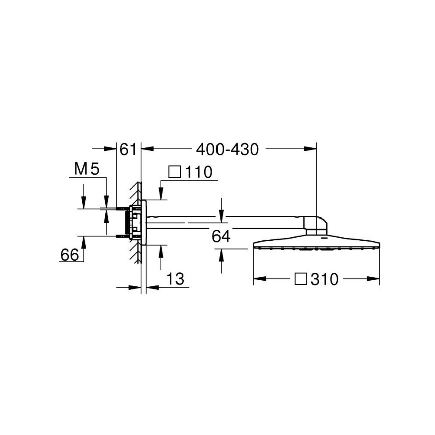 GROHE 26479000 - Dušas galva RAINSHOWER SMARTACTIVE 310 CUBE spīdīgs hroms