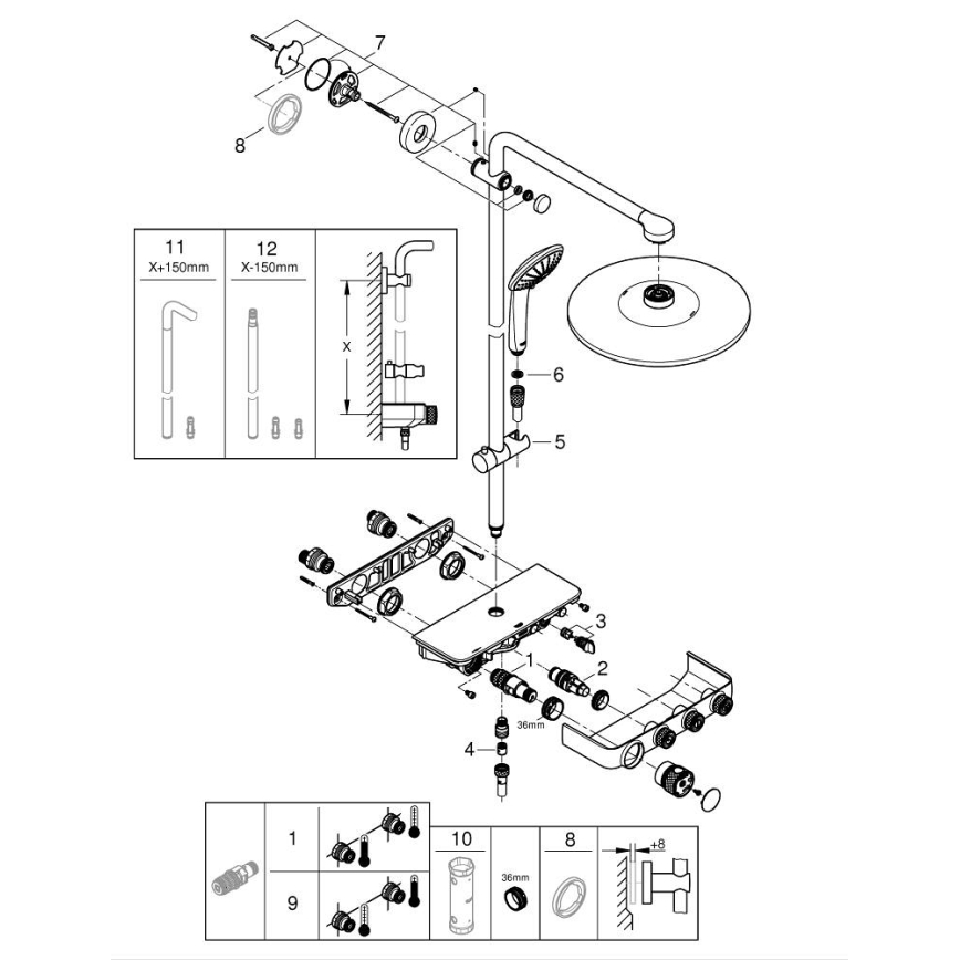 GROHE 26507000 - Dušas sistēma EUPHORIA SMARTCONTROL 310 DUO spīdīgs hroms