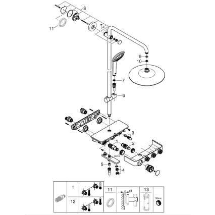 GROHE 26510000 - Dušas sistēma EUPHORIA SMARTCONTROL 450 mm, spīdīgs hroms