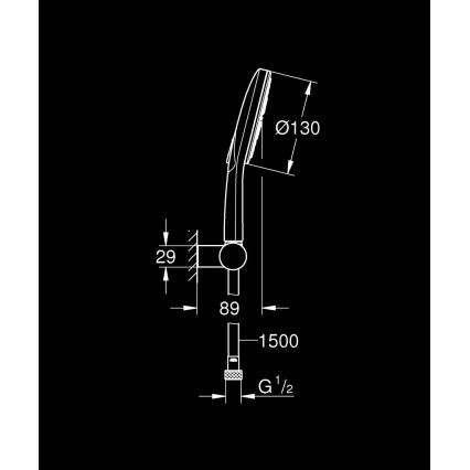 GROHE 26580000 - Rokas dušas komplekts RAINSHOWER SMARTACTIVE 130 1500 mm hromēts