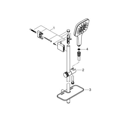 GROHE 26596000 - Dušas komplekts VITALIO SMARTACTIVE 130 CUBE, 600 mm, spīdīgs hroms
